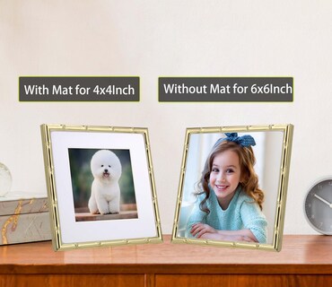 Foto 5 | Foto 5 | Marco De Fotos Yipinyin De Metal Cuadrado De 6 X 6 Pulgadas Con Tapete Juego De 2 - Venta Internacional.