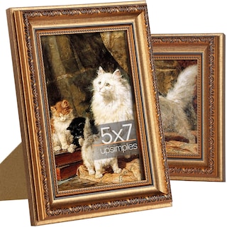 Foto 1 | Foto 1 | Marco De Fotos Upsimples Vintage De 5 X 7 Pulgadas Con Cristal Auténtico  Paquete De 2 - Venta Internacional.