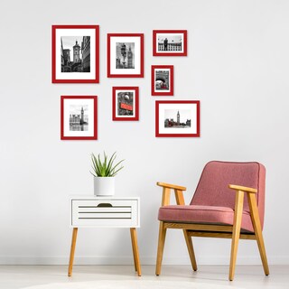 Foto 6 | Foto 6 | Marco De Fotos Hongkee 8 X 10 (paquete De 4  Rojo) Con Vidrio Auténtico Y Madera - Venta Internacional.