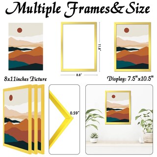 Foto 3 | Foto 3 | Marco De Fotos Ijuerybai Dorado Juego De 3 Para Fotos De 8 X 11 - Venta Internacional.