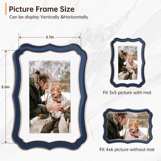 Foto 5 | Foto 5 | Marco De Fotos Richfocus De 4 X 6 Pulgadas Esmaltado Con Vidrio Templado Hd Color Azul Marino - Venta Internacional.