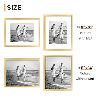 Foto 2 | Foto 2 | Marco De Fotos Upsimples  Juego De 3 Unidades Para Fotos De 11 X 14 U 8 X 10  Color Dorado - Venta Internacional.