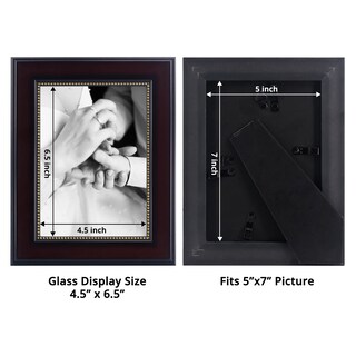 Foto 3 | Foto 3 | Marco De Fotos Graduationmall De 5 X 7 Pulgadas Con Cristal Auténtico De Caoba  Paquete De 2 - Venta Internacional.