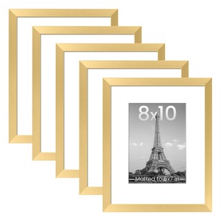 Foto 1 | Foto 1 | Set De 5 Marcos Para Fotos Upsimples Color Dorado 8 X 10 Cm Con Tapete 5 X 7 Cm - Venta Internacional.