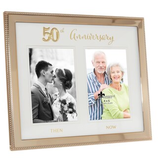 Foto 2 | Foto 2 | Marco De Fotos Lawrence Frames De 4 X 6 Pulgadas Doble Con Cuentas Doradas Metal - Venta Internacional.