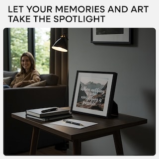 Foto 2 | Foto 2 | Marco De Fotos Homeforia 10x10 De Metal Negro Con Vidrio Templado - Venta Internacional.