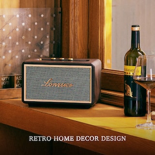 Foto 5 | Foto 5 | Altavoz Bluetooth Lonzuer Retro De Madera Con Batería De 10000 Mah Y 80 W - Venta Internacional.