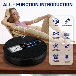 Foto 2 | Foto 2 | Reproductor De Cd Portátil M-amazup Recargable Con Bluetooth Y Fm - Venta Internacional.