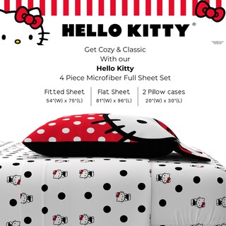 Foto 2 | Foto 2 | Juego De Sábanas Franco Collectibles Hello Kitty Con Lunares Completo - Venta Internacional.