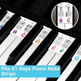 Foto 2 | Foto 2 | Etiquetas Adhesivas De Piano Con Notas Y Guía Para Teclado Digital De 61 Teclas - Venta Internacional.
