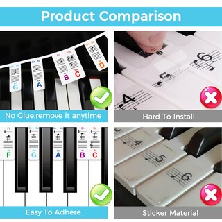 Foto 4 | Foto 4 | Etiquetas Adhesivas De Piano Con Notas Y Guía Para Teclado Digital De 61 Teclas - Venta Internacional.