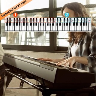 Foto 5 | Foto 5 | Etiquetas Adhesivas De Piano Con Notas Y Guía Para Teclado Digital De 61 Teclas - Venta Internacional.