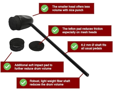 Foto 5 | Foto 5 | Paquete De Accesorios Para Batería Adoro Silent Sticks & Bass Drum Beater - Venta Internacional.