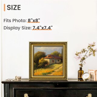 Foto 3 | Foto 3 | Marco De Fotos Upsimples Vintage De 8 X 8 Con Cristal Auténtico Dorado  Paquete De 2 - Venta Internacional.