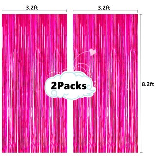 Foto 2 | Foto 2 | Cortinas Con Flecos I-chony Brillante Rosa Intenso Metalizado 2 Unidades 1 M X 2 5 M - Venta Internacional.