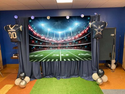 Foto 3 | Foto 3 | Telón De Fondo Fotográfico Tencow Football Field 3 X 1 8 M (azul) - Venta Internacional.