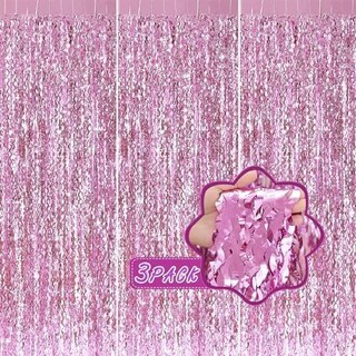 Foto 1 | Foto 1 | Cortina Con Flecos Cylmfc Lámina Rosa Ondulada 1 X 2 M Paquete De 3 - Venta Internacional.