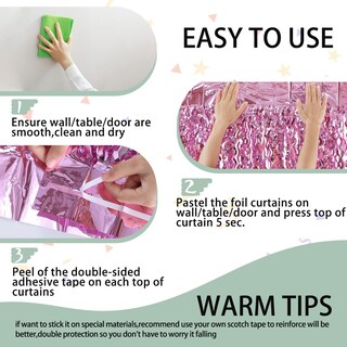 Foto 4 | Foto 4 | Cortina Con Flecos Cylmfc Lámina Rosa Ondulada 1 X 2 M Paquete De 3 - Venta Internacional.