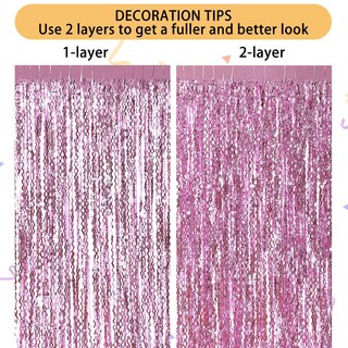 Foto 5 | Foto 5 | Cortina Con Flecos Cylmfc Lámina Rosa Ondulada 1 X 2 M Paquete De 3 - Venta Internacional.