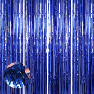 Foto 1 | Foto 1 | Cortinas Metálicas Con Flecos De Oropel Paquete De 4 Color Azul - Venta Internacional.