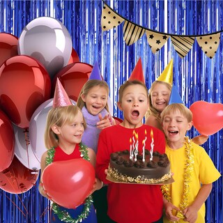 Foto 6 | Foto 6 | Cortinas Metálicas Con Flecos De Oropel Paquete De 4 Color Azul - Venta Internacional.