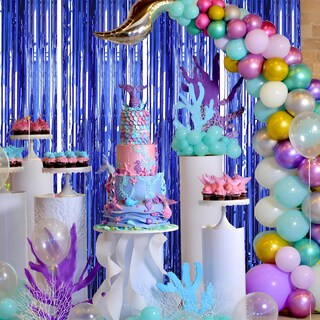 Foto 7 | Foto 7 | Cortinas Metálicas Con Flecos De Oropel Paquete De 4 Color Azul - Venta Internacional.