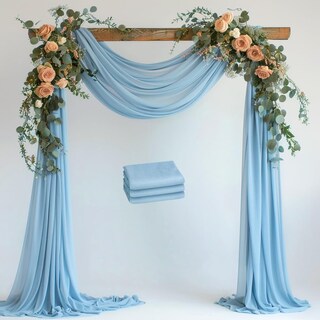 Foto 1 | Foto 1 | Telón De Fondo De Tela Para Drapear Con Forma De Arco De Boda Wokceer Color Azul Bebé - Venta Internacional.