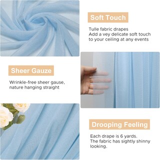 Foto 2 | Foto 2 | Telón De Fondo De Tela Para Drapear Con Forma De Arco De Boda Wokceer Color Azul Bebé - Venta Internacional.