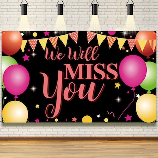 Foto 1 | Foto 1 | Banner Vicycaty Con Texto «te Echaremos De Menos» Para Decoración De Fiesta  185 Cm X 110 Cm - Venta Internacional.