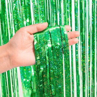Foto 7 | Foto 7 | Telón De Fondo De Malla Para Fiestas Greatril Con Flecos 2 Unidades Color Verde - Venta Internacional.