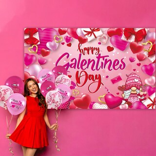 Foto 6 | Foto 6 | Banner Habdjilty Feliz Día De San Valentín Rojo Y Rosa - Venta Internacional.