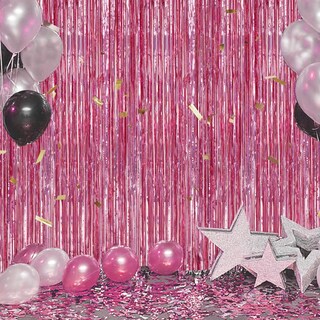 Foto 5 | Foto 5 | Telón De Fondo Con Flecos De Aluminio Decockrat Láser Rosa 1 X 2 5 M Paquete De 3 - Venta Internacional.