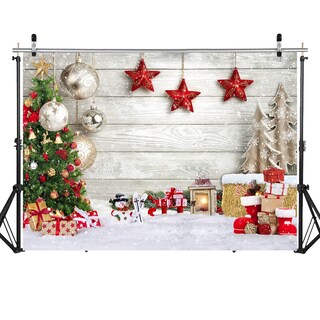Foto 2 | Foto 2 | Telón De Fondo Sjoloon Christmas Con Suelo De Madera Blanca Con Forma De Copo De Nieve De 2 4 X 1 8 M - Venta Internacional.