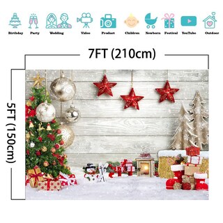 Foto 3 | Foto 3 | Telón De Fondo Sjoloon Christmas Con Suelo De Madera Blanca Con Forma De Copo De Nieve De 2 4 X 1 8 M - Venta Internacional.