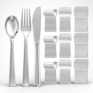 Foto 1 | Foto 1 | Juego De Cubiertos De Plástico Ei 360 Piezas: 120 Tenedores 120 Cucharas 120 Cuchillos - Venta Internacional.