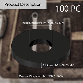 Foto 2 | Foto 2 | Arandelas Planas De Goma Wathfkcu Heavy Duty 100 Paquetes De 3/4 X 1/4 X 1/8 - Venta Internacional.
