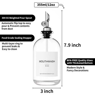 Foto 6 | Foto 6 | Dispensador De Enjuague Bucal Homefeel 375 Ml X 2 Vasos Con Acero Inoxidable - Venta Internacional.