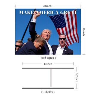 Foto 2 | Foto 2 | Letrero De Patio Voplintra Trump 2024 Fight De 18 X 24 Pulgadas Con Marcos Metálicos En H - Venta Internacional.