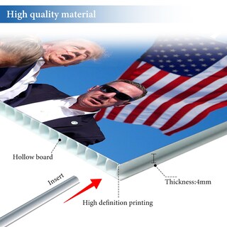 Foto 5 | Foto 5 | Letrero De Patio Voplintra Trump 2024 Fight De 18 X 24 Pulgadas Con Marcos Metálicos En H - Venta Internacional.