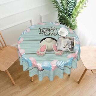 Foto 1 | Foto 1 | Mantel Worltoldb Con Forma De Conejo De Pascua Redondo 152 Cm Impermeable - Venta Internacional.