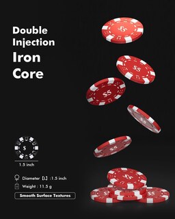 Foto 4 | Foto 4 | Juego De Fichas De Póquer Heitok 600 Piezas Con Funda De Aluminio 11 5 G Resistente Al Agua - Venta Internacional.