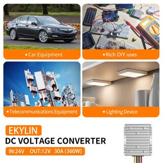 Foto 3 | Foto 3 | Convertidor Reductor Ekylin De 24 V A 12 V 30 A 360 W Para Camión Y Automóvil - Venta Internacional.