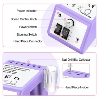 Foto 4 | Foto 4 | Taladro De Uñas Eléctrico Jiasheng Professional 20000 Rpm Violet - Venta Internacional.