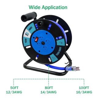 Foto 4 | Foto 4 | Carrete De Almacenamiento Para Cables De Extensión Ep Con 4 Enchufes Con Conexión A Tierra Azul - Venta Internacional.