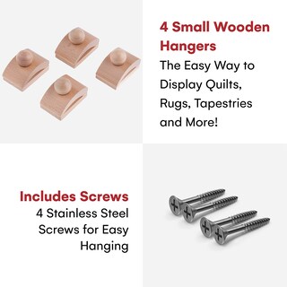 Foto 2 | Foto 2 | Colgadores De Pared Elegantes Para Colchas De Madera Con 4 Clips Y Tornillos - Venta Internacional.