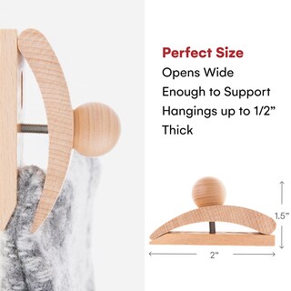 Foto 3 | Foto 3 | Colgadores De Pared Elegantes Para Colchas De Madera Con 4 Clips Y Tornillos - Venta Internacional.