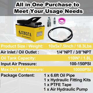 Foto 6 | Foto 6 | Bomba Hidráulica Neumática Xfpc 10 000 Psi 1.7 L Con Tubo De 1.6 M - Venta Internacional.