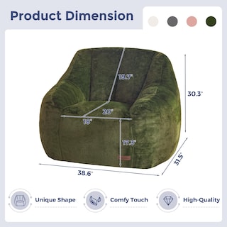 Foto 2 | Foto 2 | Puf Maxyoyo Cómodo Con Respaldo De Piel Sintética Color Verde - Venta Internacional.