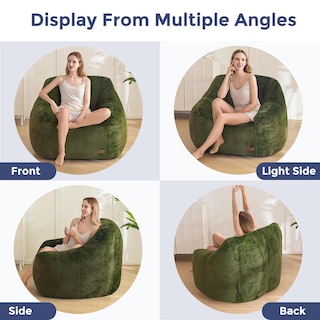 Foto 3 | Foto 3 | Puf Maxyoyo Cómodo Con Respaldo De Piel Sintética Color Verde - Venta Internacional.