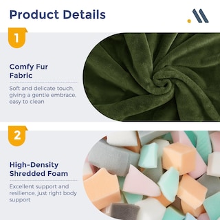 Foto 6 | Foto 6 | Puf Maxyoyo Cómodo Con Respaldo De Piel Sintética Color Verde - Venta Internacional.